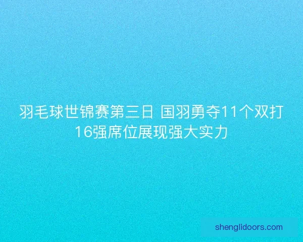 羽毛球世锦赛第三日 国羽勇夺11个双打16强席位展现强大实力 羽毛球世锦赛第三日 国羽勇夺11个双打16强席位展现强大实力